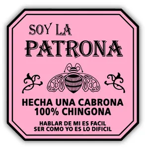 Soy La Patrona Shaped Round Vinyl Sticker (Gift Idea) (Decal) (Nostalgic)