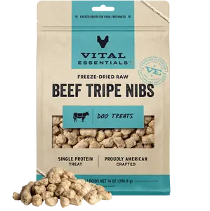 Vital Essentials Freeze-Dried Raw Beef Tripe Nibs Dog Treats, 14-oz bag
