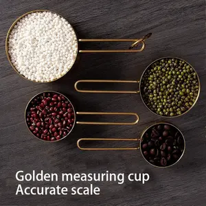 4-Piece Healthy Meal Prep Measuring Cups - Metal Set for Portion Control