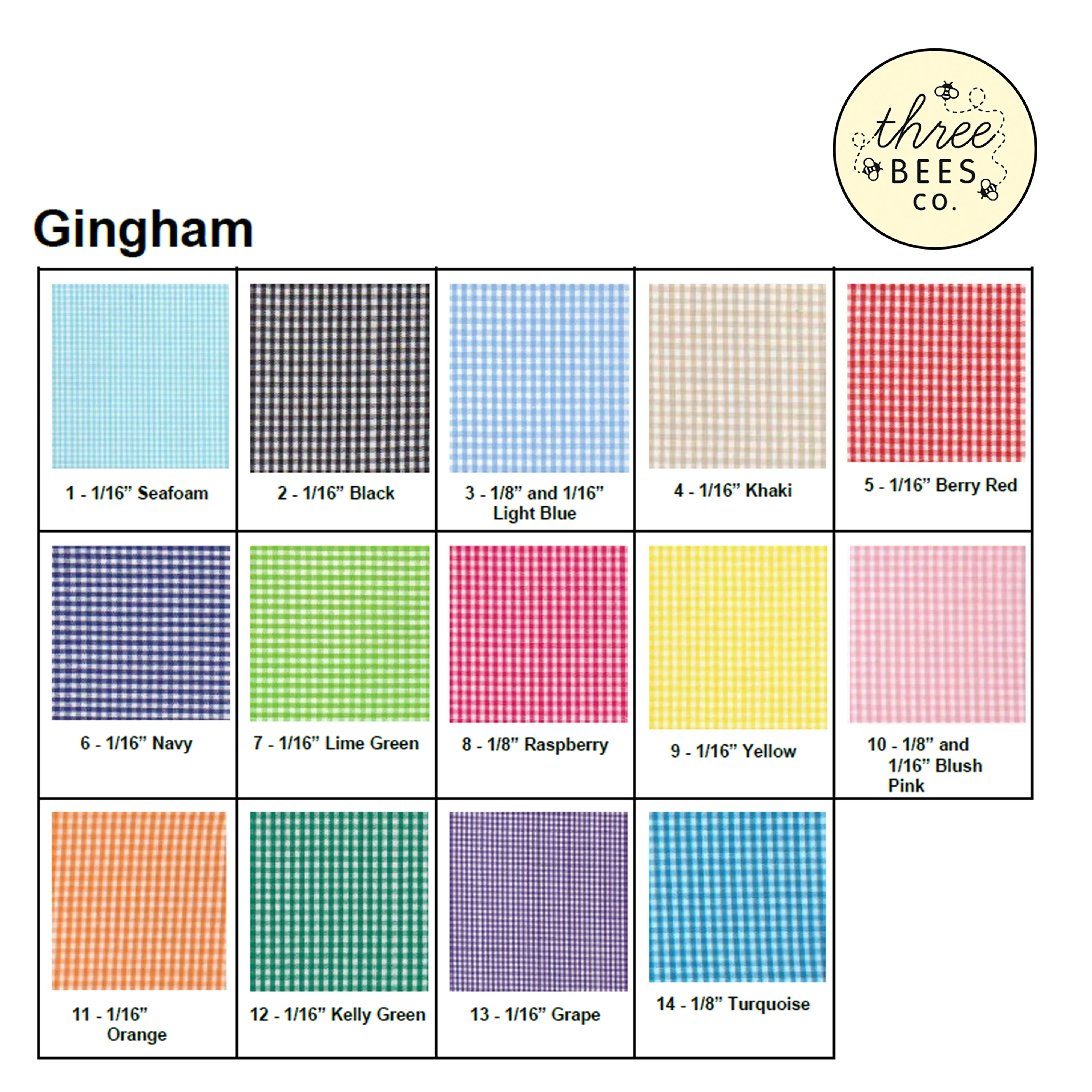 1/16" Gingham Fabric 1/16" Gingham Fabric