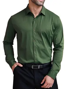 COOFANDY Mens Dress Shirts Long Sleeve 4-Way Stretch Wrinkle Free Shirts Button Down Business Formal Shirts