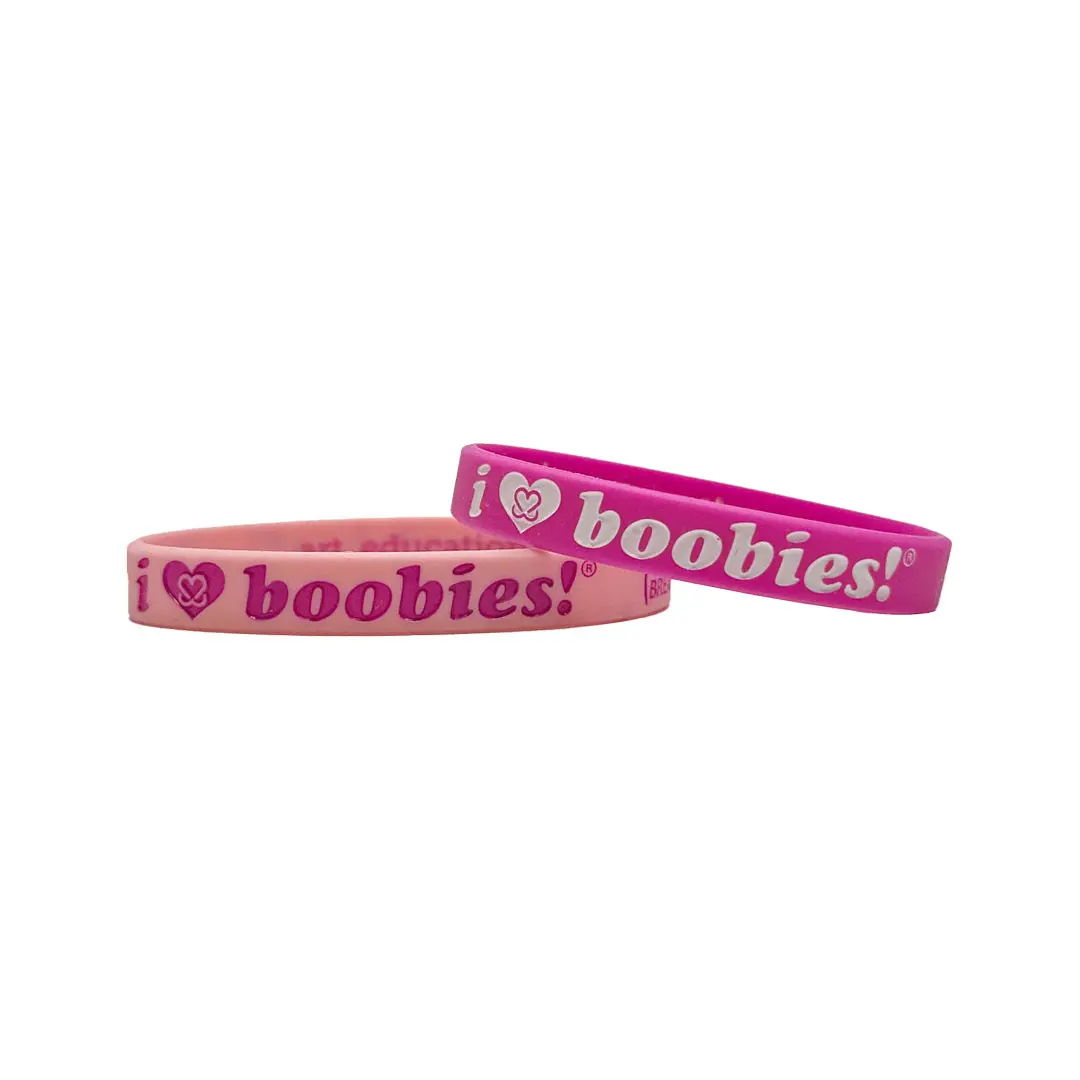 i love boobies! Mini Bracelet Pack - Pink Cutie (Hot Pink / Light Pink / White)