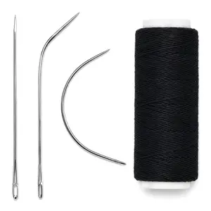 Hair Braiding Needle and Thread Set | C Curved & I Straight Needles for Weaving Wig Sewing Extensions