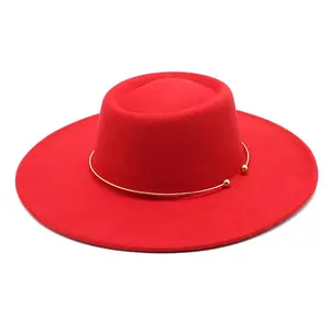 Round Radiant Widebrim Fedora- Red