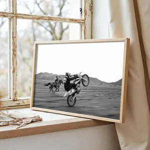 Horsepower Wall Art – Monochrome Action Photography, Modern Masculine Decor