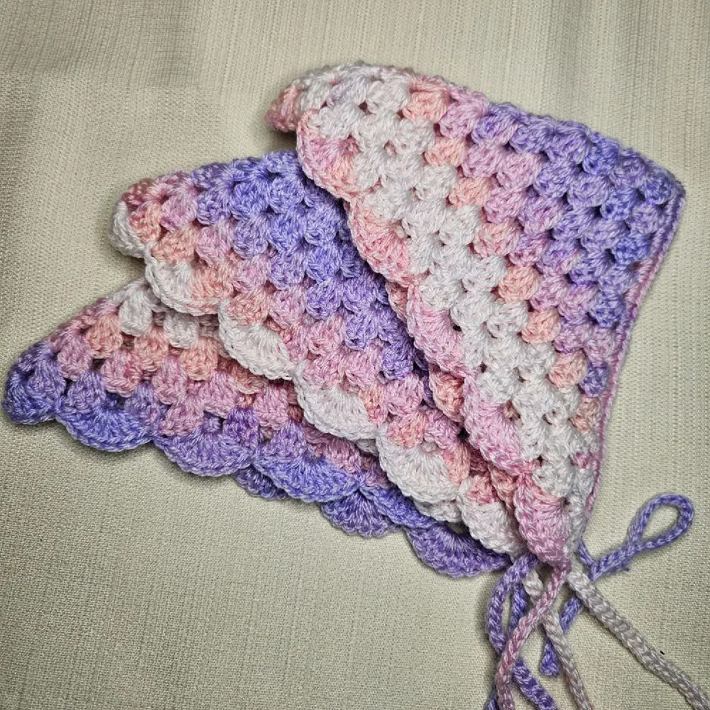 Crochet Bandana, Lightweight Cotton Head Scarf for Women, Versatile Casual