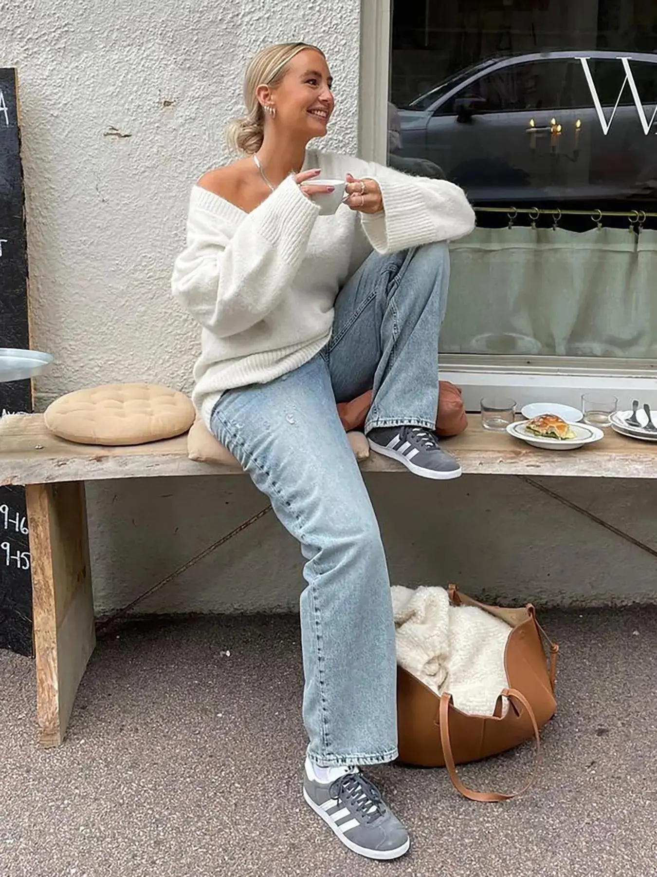 Essential V Neck Ribbed Loose-Fit Sweater, Casual Long Sleeve Pullover for Fall & Winter, Plain Knitted Top, Versatile Daily Wear, effortless layering, chic everyday, refined casual