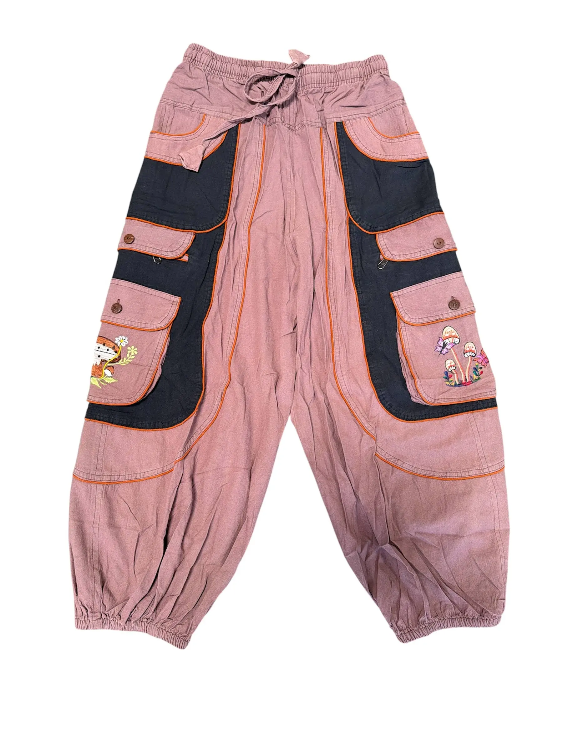 Cotton Harem Embroidery Mushroom Pant D1434