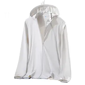 Men’s Ice Silk Breathable Sun-Protective Jacket, Single Pack, Hooded, Full Zipper, Quick-Dry Outdoor Casual Summer Outerwear