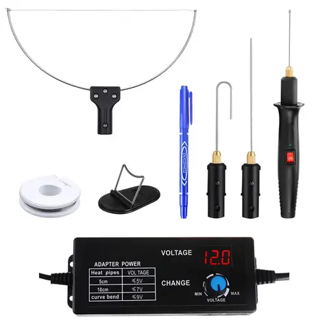 【UPGRADED】4 in 1 Foam Cutter Set with Digital Voltage Controller, Electric Cutting Machine Pen Tools Kit, 100-240V /18W Styrofoam Cutting Pen with Electronic Voltage Transformer Adaptor for Crafting, Holiday Decor, Table Centerpieces & DIY Sculpting