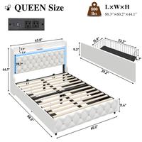 White-Queen+4 Drawers