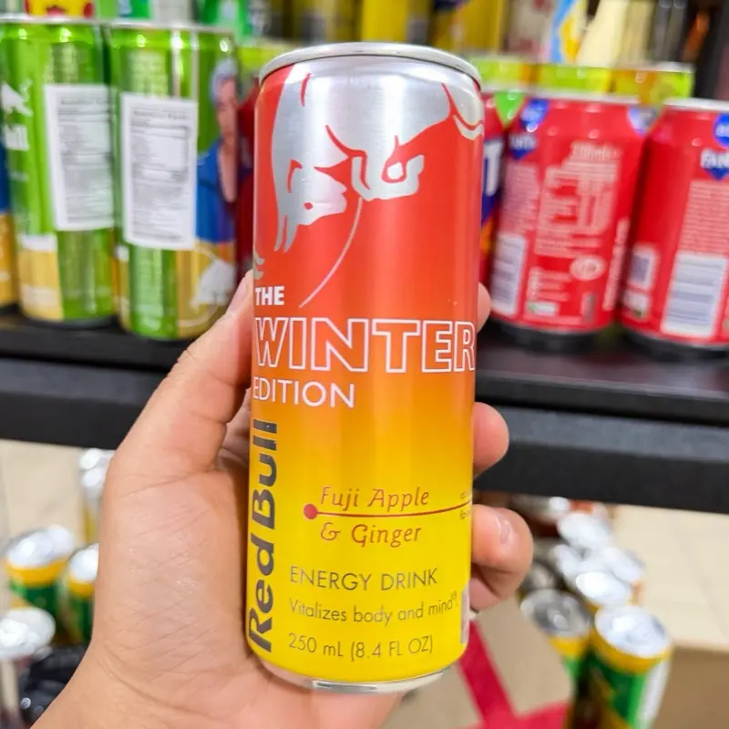 Red Bull Fuji Apple & Ginger Limited-Edition Beverage, 250 G Can