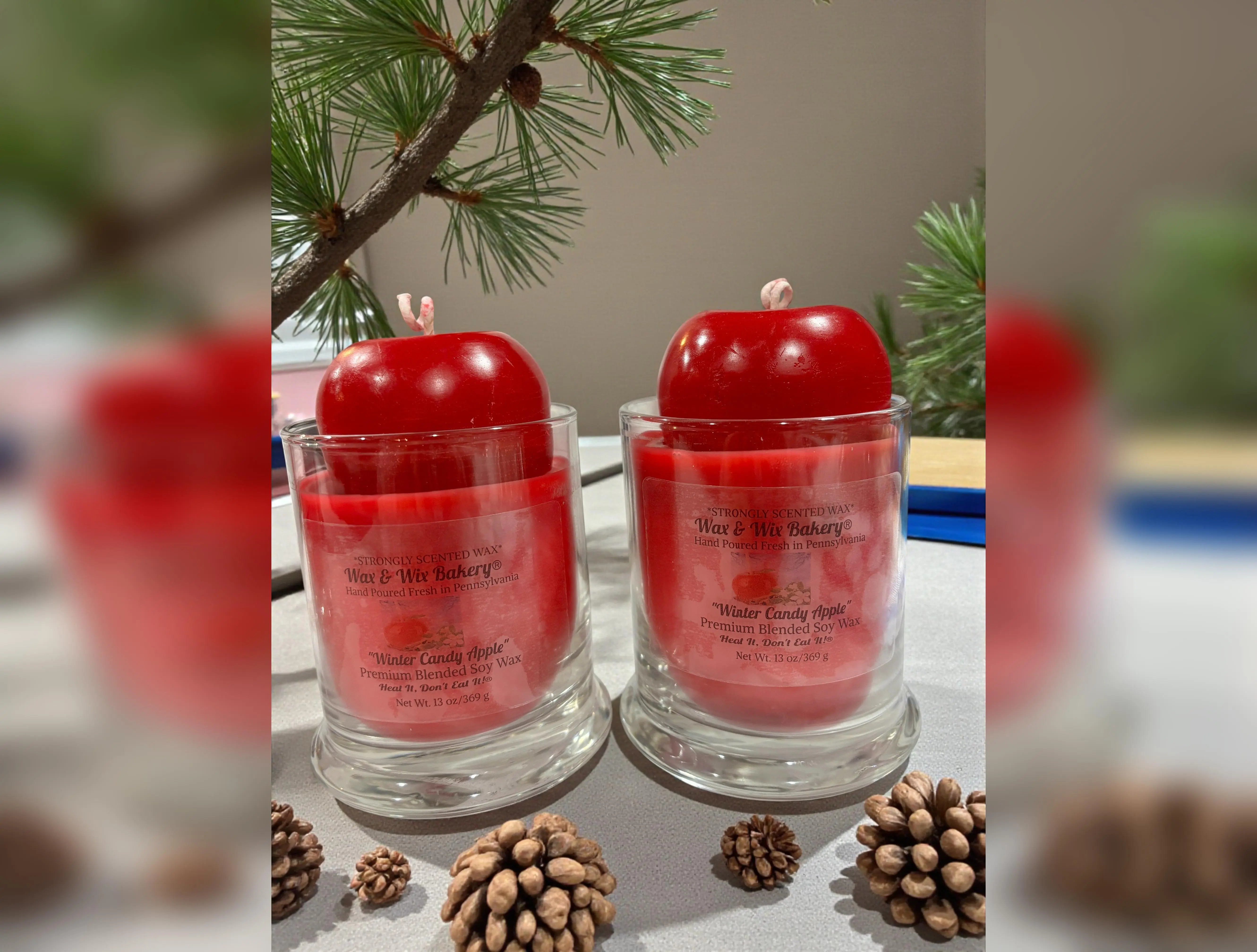 Winter Candy Apple Candle. 13oz. Soy Candle/Strong Scented Candle/Holiday Candle/Winter Candle