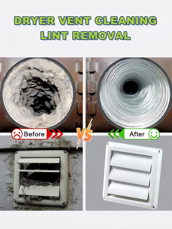 LMMAKE Dryer Vent Cleaner Kit with 31.5 Inch Blue Vacuum Hose Universal Connector for Easy Lint Removal & Fire Prevention