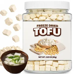 2.83oz (80g) Freeze Dried Tofu Cubes, 1cm Bite Size, Plant Based Dehydrated Tofu, Low Sugar, High Protein, Keto Friendly and Vegan, Instant Food for Ramen, Miso Soup, Salads, Camping and Meal Prep