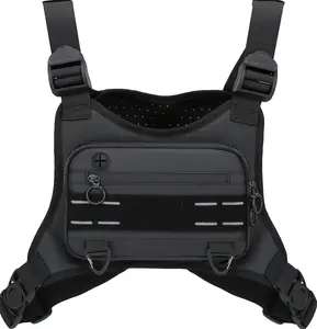 Lightweight Running Chest Bag for Men Water Resistant Front Vest Bag with Phone Holder Storage for Cycling Workout