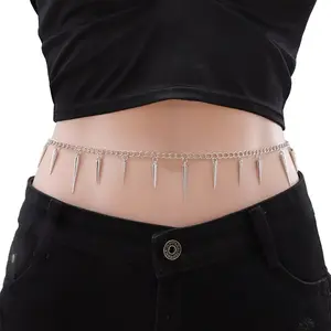 Light luxury style women's waist chain, versatile and understated design, enhanced with tassel and rivet elements, trendy and unique accessory to accentuate the waistline
