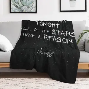 Rapper Lil Peep Flannel Blanket Ultra Soft Cozy Music Black Star Throw Blanket Perfect For Bed Sofa Living Room Office