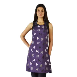 611 - Purple Poodle Waterproof Waterproof Hair Resistant and Bleach Resistant Bathing and Grooming Apron