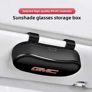 Car Glasses Box Portable Car Sunglasses Holder Car Driving Glasses Holder Eyeglass Case Sun Visor Multifunctional Storage Box For GMC Terrain Sierra Canyon Yukon Acadia Savana Denali AT4 Granite