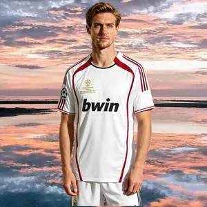 0607 Away Retro White No.22 ShortSleeved Soccer Jersey