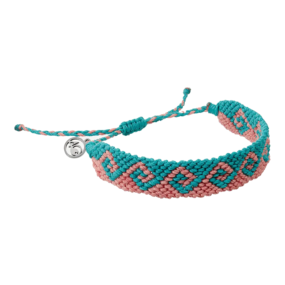 4ocean Bali Wave Braided Bracelet-Coral & Turquoise