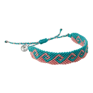 4ocean Bali Wave Braided Bracelet-Coral & Turquoise