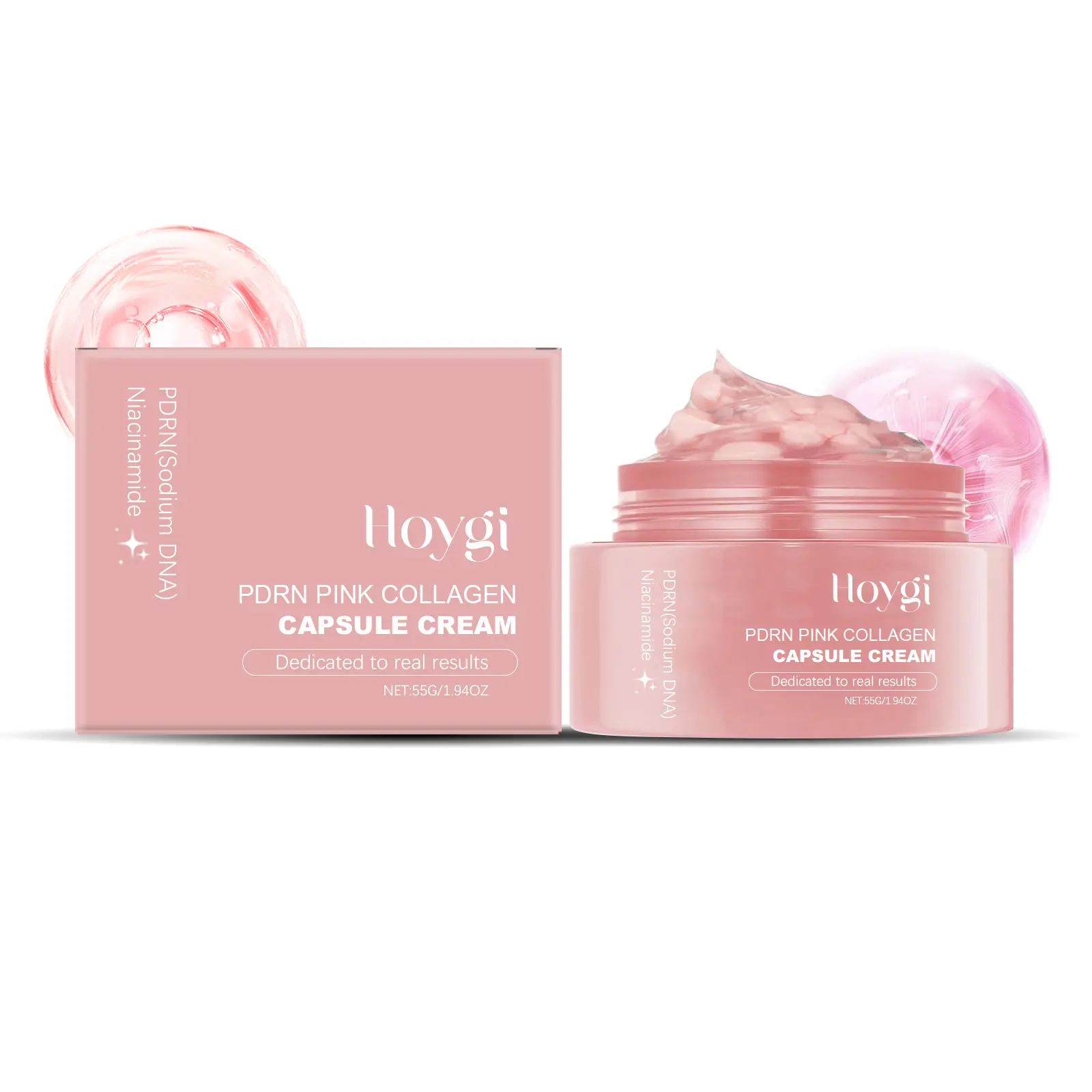 Pink Collagen Capsule Cream Pink Boba Cream for Uneven Skin Tone, Glow Hydration Hydrating & Revitalizing Facial Capsule Cream | Lock in Moisture & Firm Skin