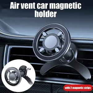 360° Rotation Magnetic Car Phone Holder Air Vent Mount, Universal Strong Magnet GPS Navigation Stand with 2 Magnetic Strips for All Smartphones