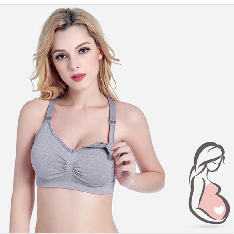 Comfortable Front-Opening Wireless Nursing Bra for Moms