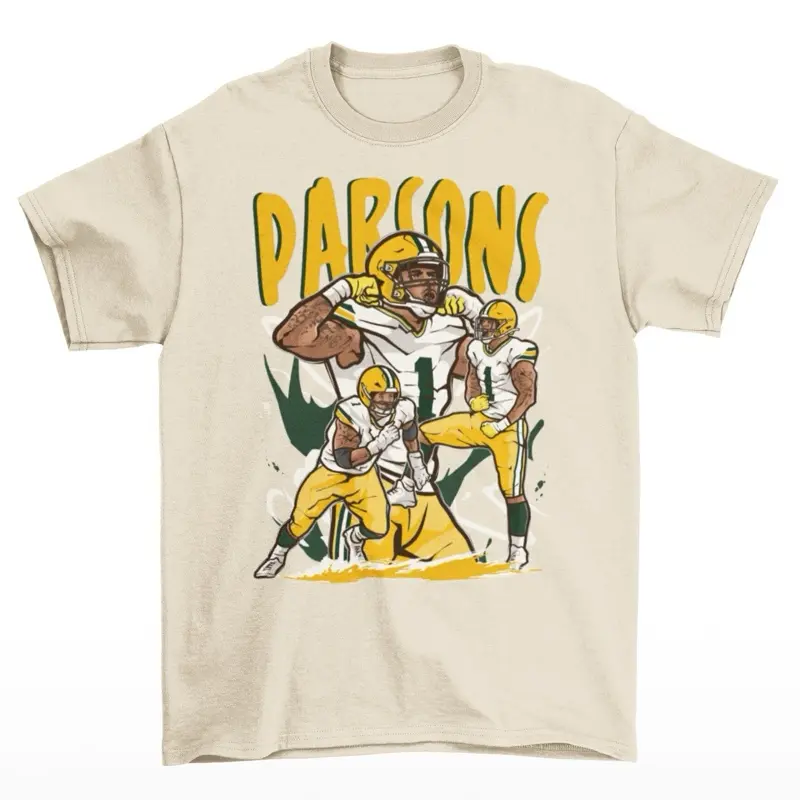 Micah Parsons Green Bay Cartoon Style Football T-Shirt