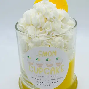 Lemon Cupcake Candle, Dessert Candle, Lemon, Citrus Scents, Food Candle, Sweet Candles safe Decor Hand