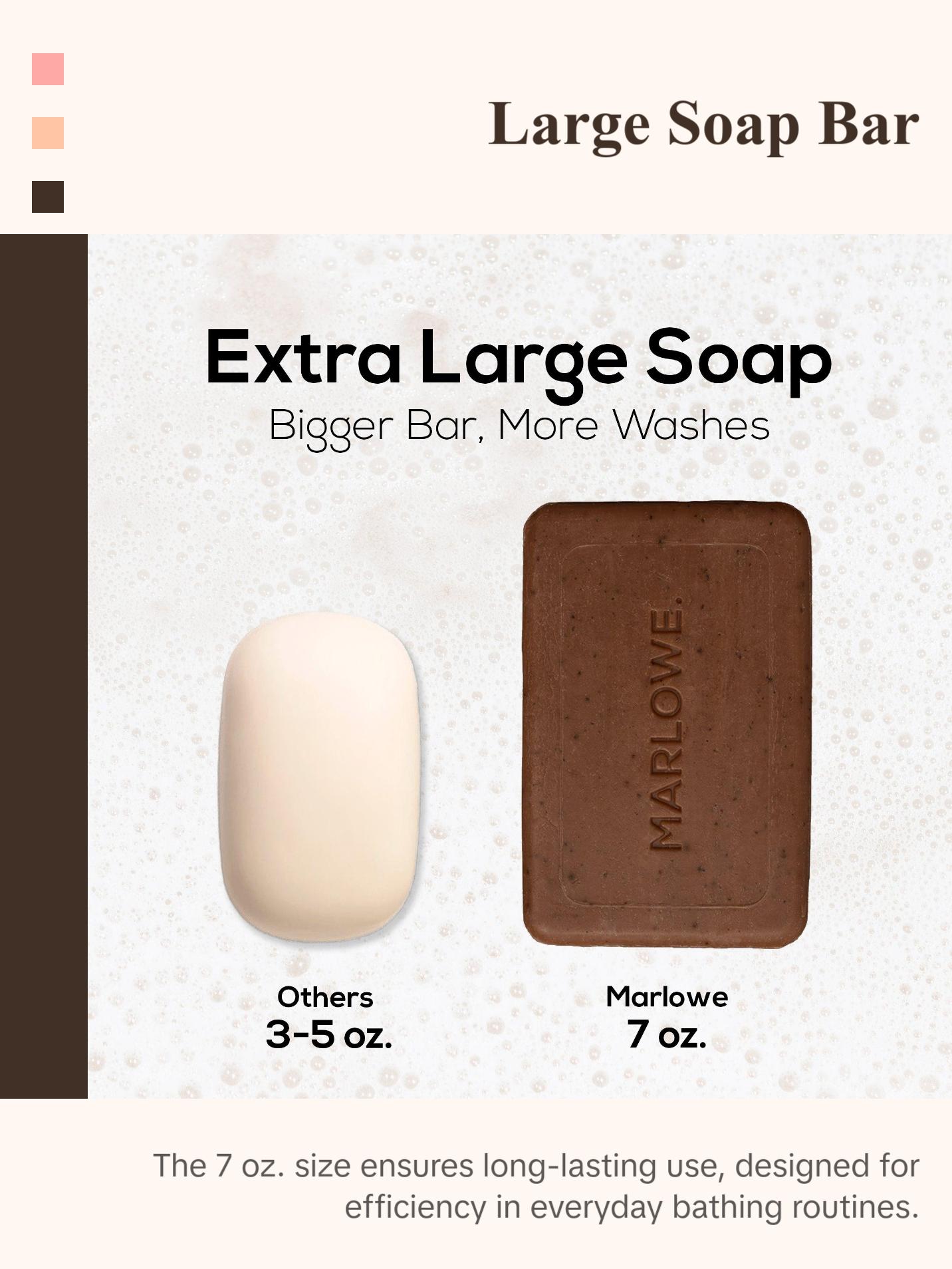 MARLOWE. No. 109 Energizing Coffee Soap Bar for Men - Fresh Brew Scented Body Soap Blend with Cocoa and Coconut Notes Caffeine Exfoliate Moisturize Cleanser Cleansing