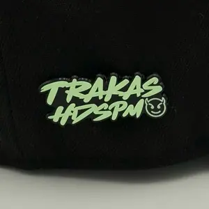 Trakas Pin Chava Hats - Black with Green Logo Embroidery
