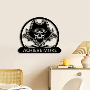 1pc Pirate Skull Metal Wall Art, Pirate Skull Statue Mural, Perfect for Room, Indoor/Outdoor, Home Decor, Halloween Decor, Ideal Gift for Pirate Theme Enthusiasts halloween decorations