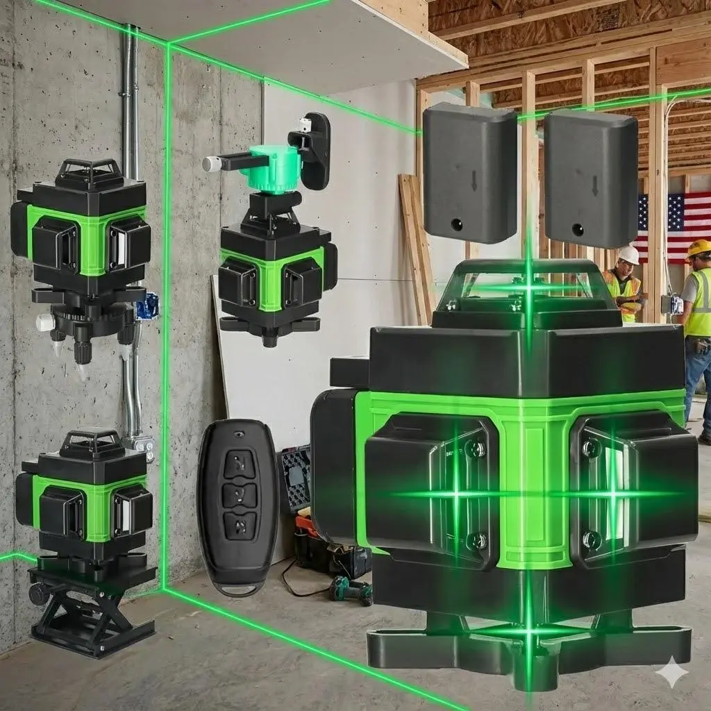 High-Precision 8/12/16 Lines Green Laser Level, Self-Leveling 360 ...