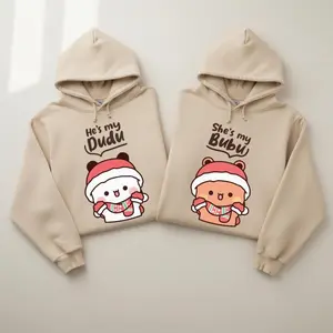 Matching Bubu & Dudu Christmas Hoodies, Matching Couple Outfit, Cute Bear Shirt For Couple, Winter Season Sweatshirt