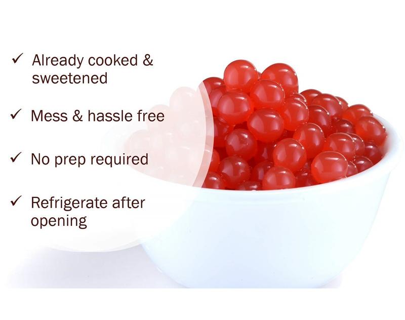 Syruvia Boba Pearls, Popping Bursting Boba, Tapioca Pearls For Bubble Tea (Strawberry, Passion Fruit, Blueberry, Pomegranate & Peach 2 lb, 1 Pack)