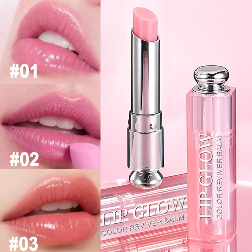 Hydrating Lip Glow Balm 3 Pack, Color Changing Tinted Lip Balm, Moisturizing Lip Care, Glossy Shine Finish, Smooth Plumping Lips, Non-Sticky Formula, Everyday Natural Makeup Lipstick Set