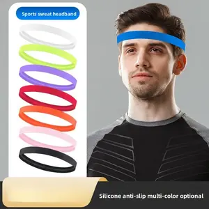 3 pieces Sweat Proof Headband For Men Women Non Slip Silicone Workout Headband For Running Yoga Basketball Gym Fitness Sweat Absorbing Sports Scarf