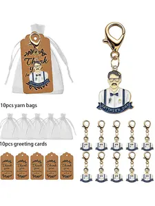 10-Piece Father's Day Keychain Set, Creative Memorial Keychains, Perfect for Backpacks, Party Gifts, Unique Accessories