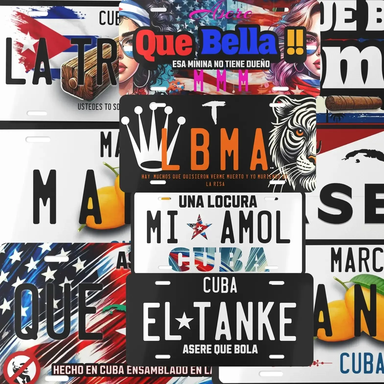 Cuban Culture "Asere que Bola" Cultural Phrase Aluminum Decorative License Plate, Vehicle Accent Car Exterior Accessory for Cultural Pride - 12x6 in