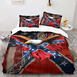 Abstract Funny Meaningful Bedroom Bedding Set, Includes 1 Duvet Cover and 1/2 Coreless Pillowcases, Cartoon Eagle Print, Comfortable Soft
