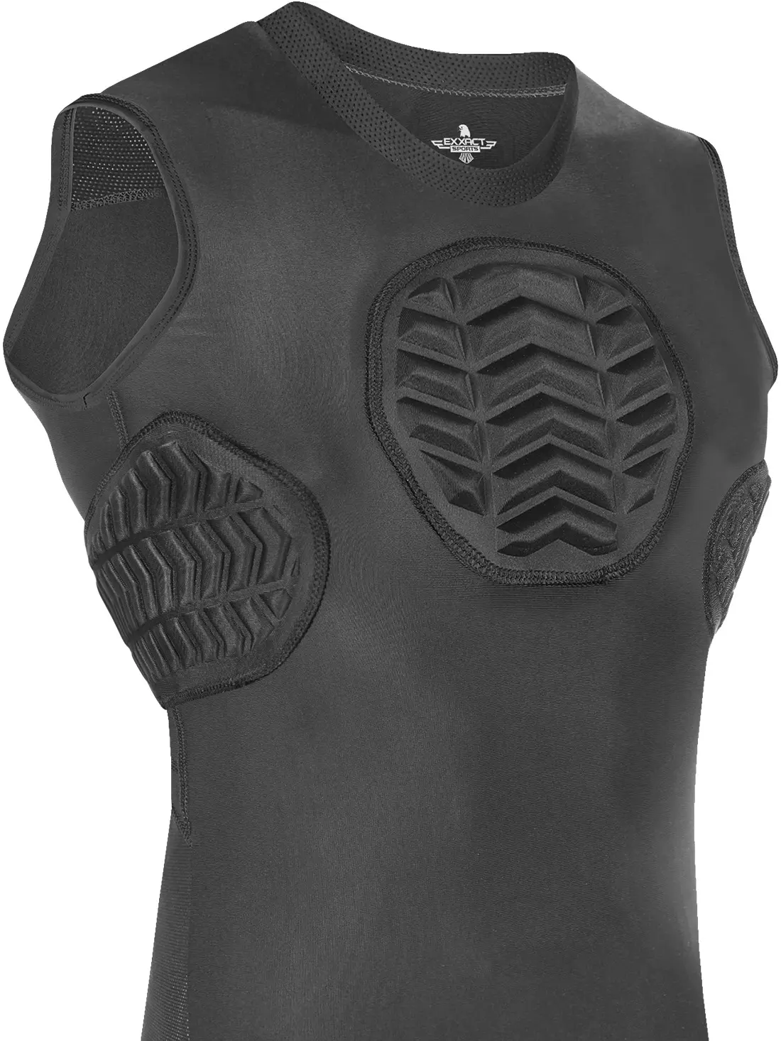 Exxact Sports Youth Baseball Chest Protector, Padded Sternum Chest Guard, Softball Chest Protector Girls Youth Chest & Rib Protector (Black)