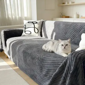 Classic Fashion Plush Round Sofa Throw Blanket, Soft Skin-Friendly Comfortable Sofa Cover, Anti-Slip Dustproof Durable