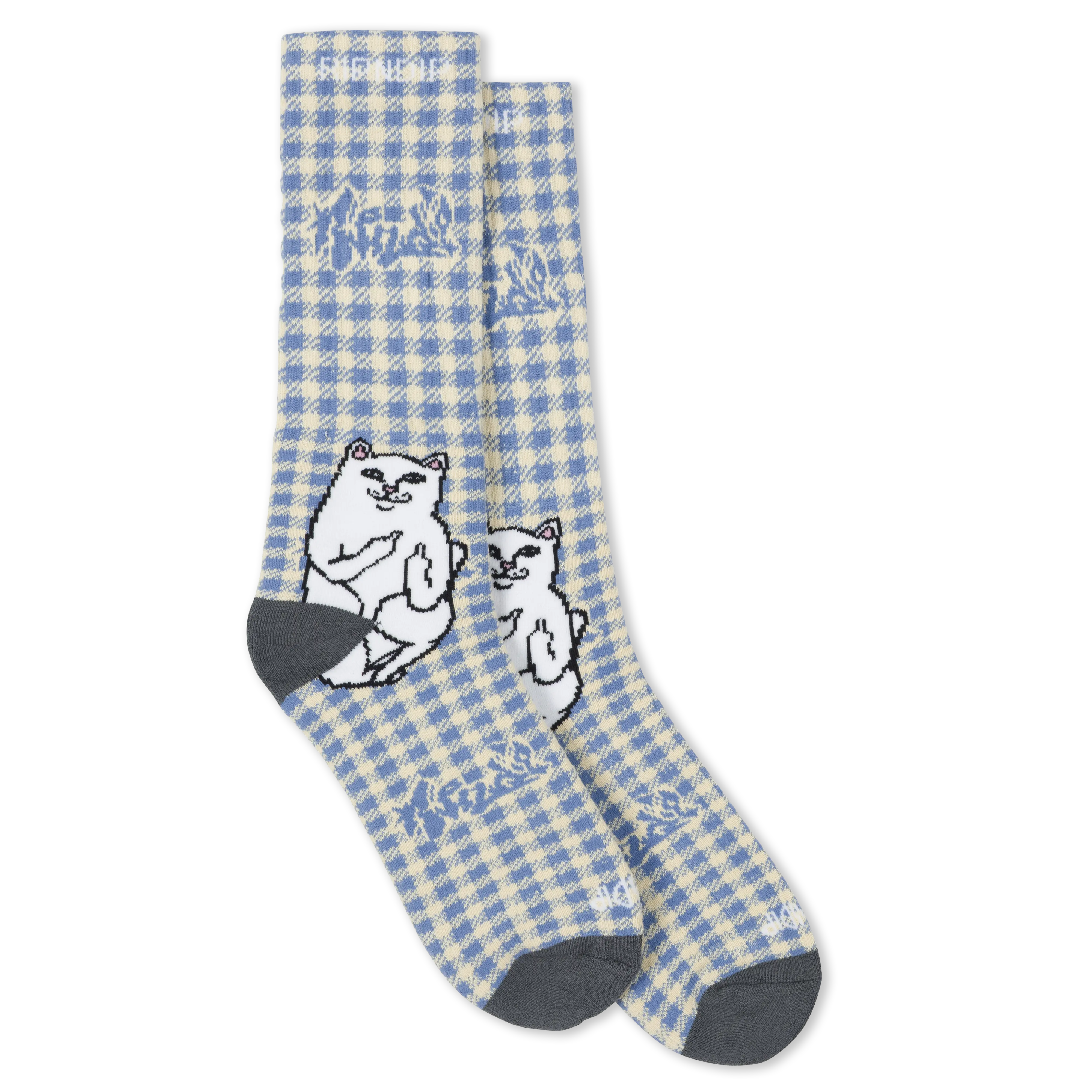 Lord Nermal Socks (Light Blue Checker)