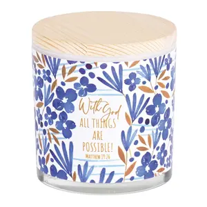 Dicksons CNDLG-36 Soy Candle With God All Things 13 Oz