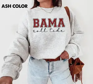 BAMA Alabama Roll Tide Sweatshirt, Vintage Crimson Tide Football Shirt, College Game Day Sports Tee, Fan Gift Unisex Womenswear Hoodie Tops Crewneck Long Sleeve Pullover Casual