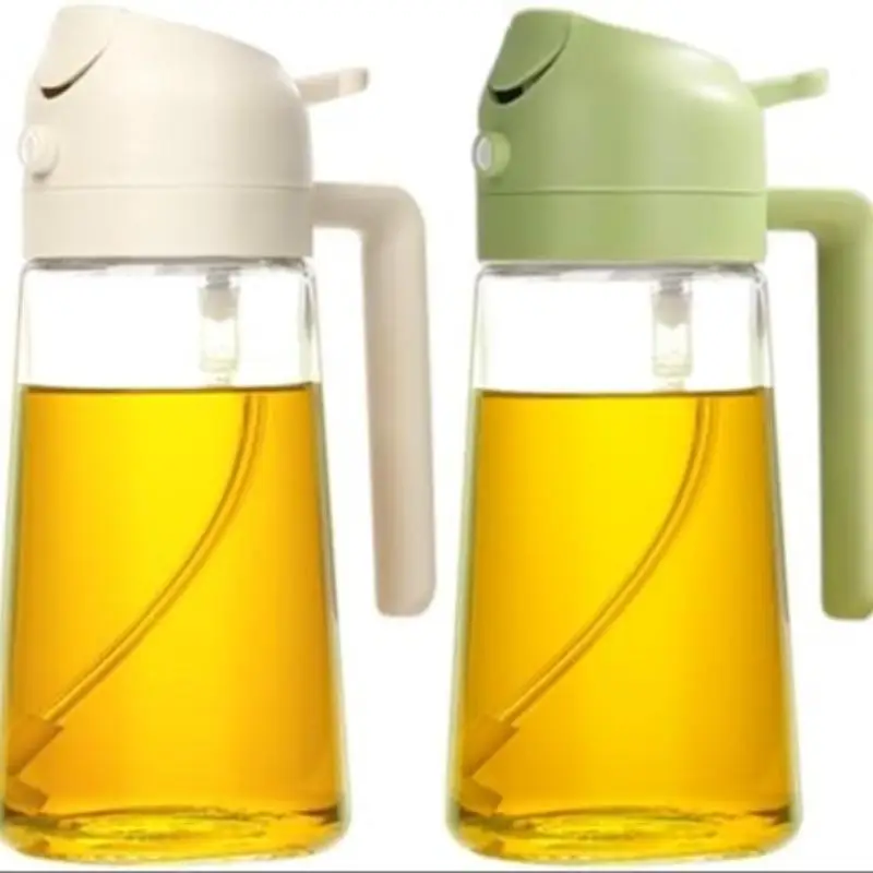 Clear Glass Oil Dispenser Bottle, 1/2 Counts Kitchen Seasoning Bottle for Soy Sauce Vinegar, Kitchen Cooking Oil Container