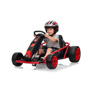 24V Kids Go Kart Dual 300W Motors 8MPH Drifting Car 155LBS Capacity Slow Start Music Horn White Racing Toy